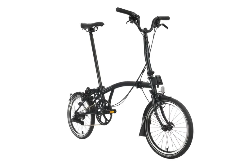 Brompton C Line Mid Bar 6 Speed Bike with rack in Matt Black-7